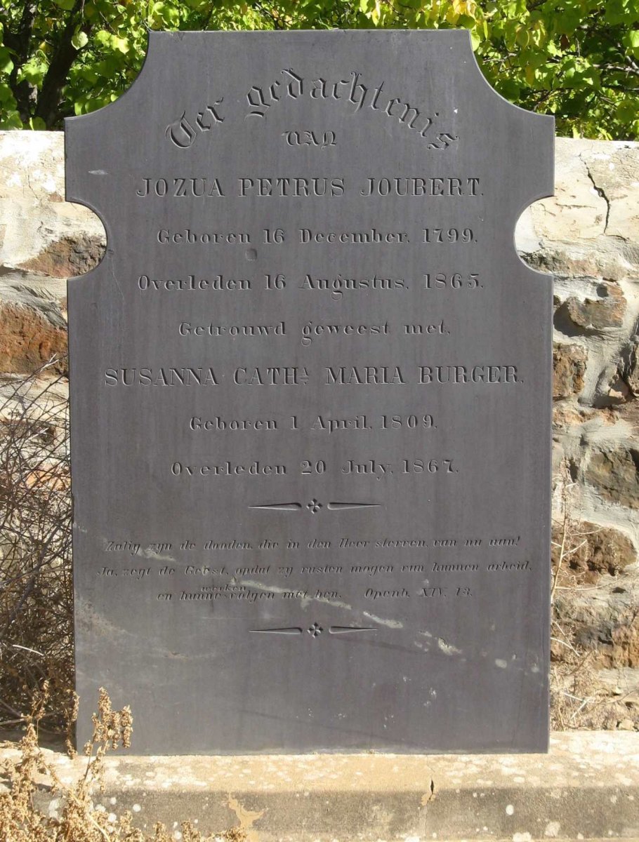 JOUBERT Jozua Petrus 1799-1865 &amp; Susanna Catharina Maria BURGER 1809-1867