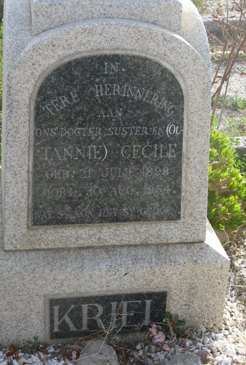 KRIEL Cecile 1898-1954