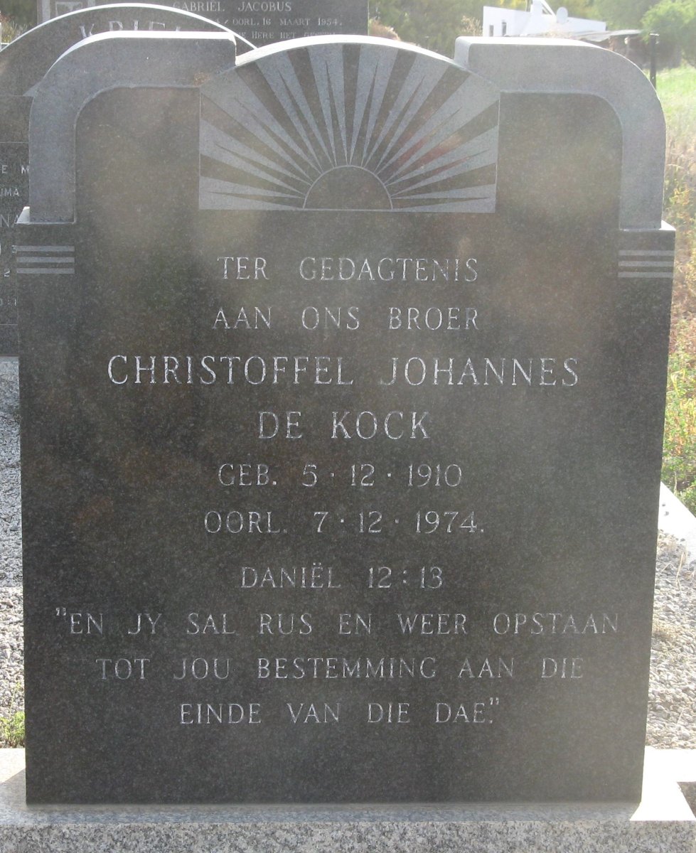 KOCK Christoffel Johannes, de 1910-1974