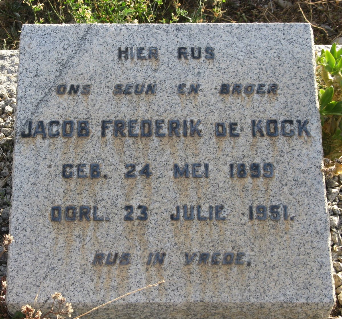 KOCK Jacob Frederik, de 1899-1951