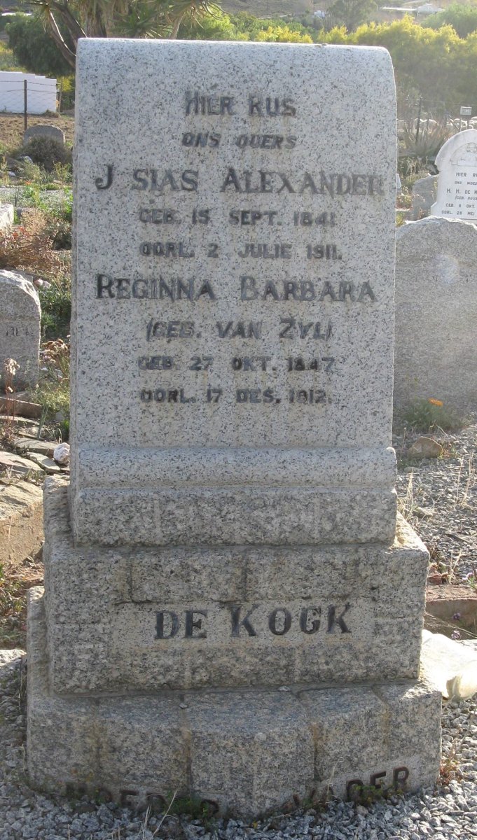 KOCK Josias Alexander, de 1841-1911 &amp; Reginna Barbara VAN ZYL 1847-1912