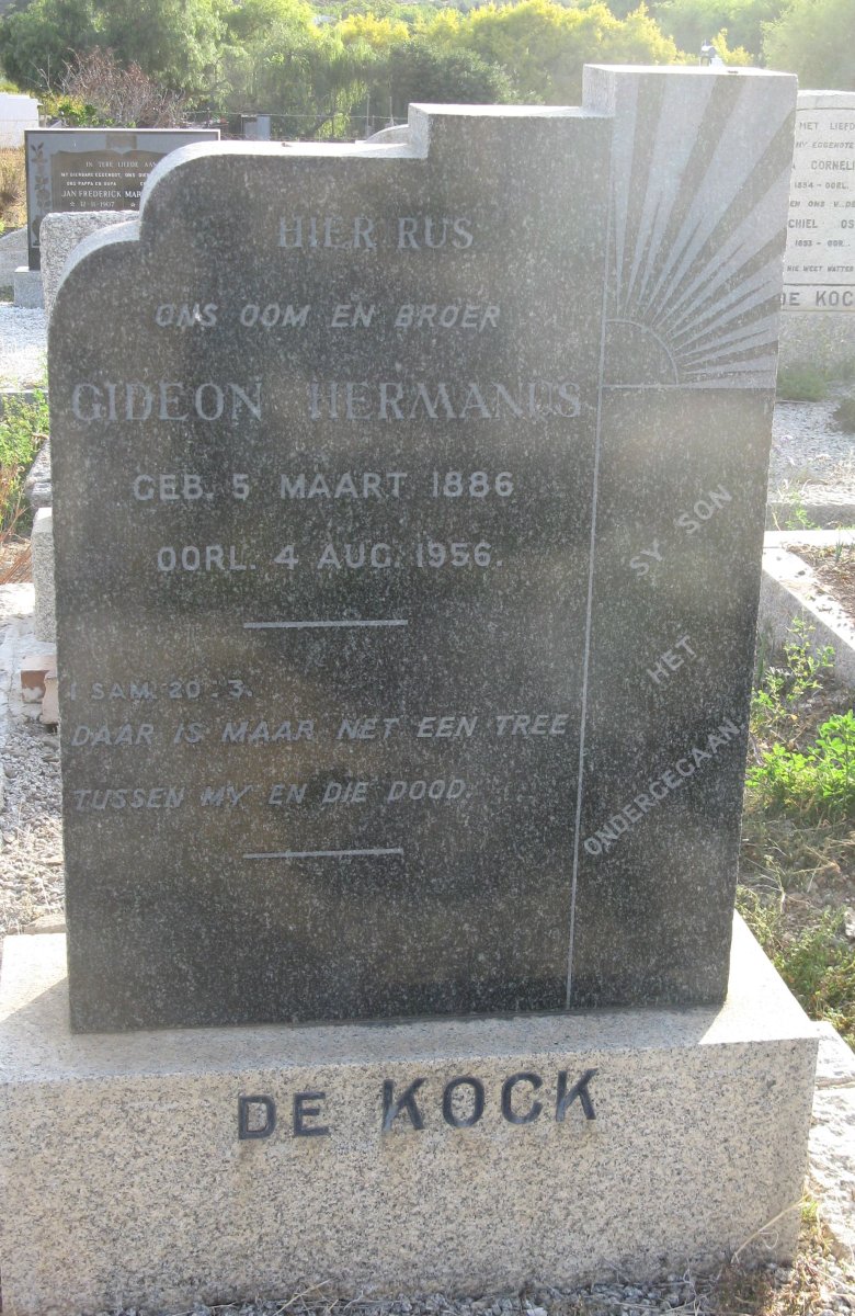 KOCK Gideon Hermanus, de 1886-1956