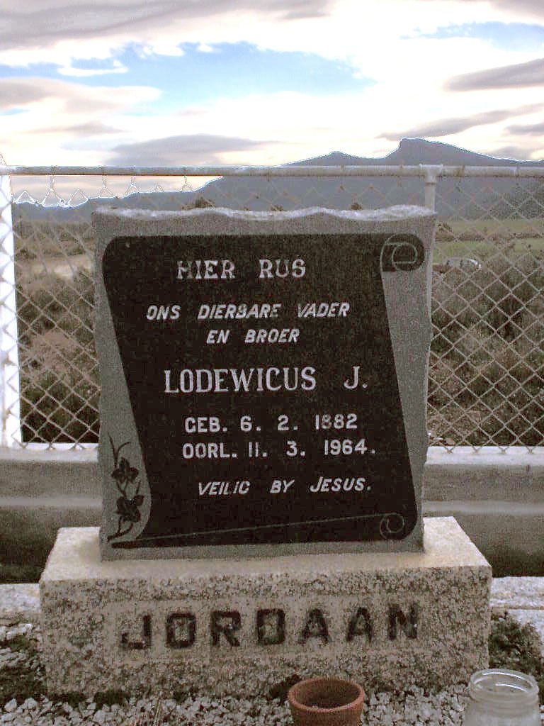 JORDAAN Lodewicus J. 1882-1964