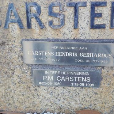 CARSTENS Hendrik Gerhardus 1947-1992 :: CARSTENS P.M. 1950-1998