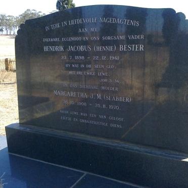 BESTER Hendrik Jacobus 1898-1961 &amp; Margaretha J.M. SLABBER 1908-1970
