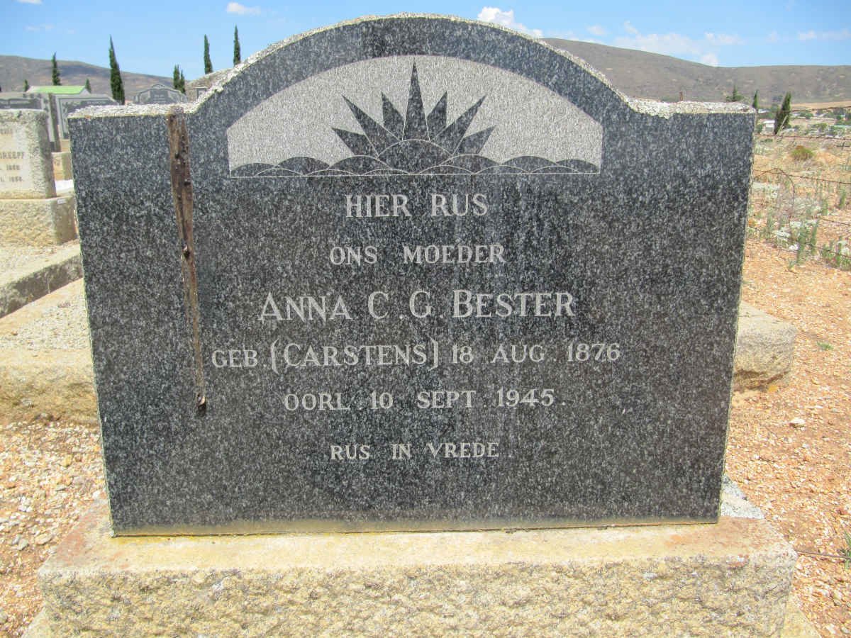 BESTER Anna C.G. nee CARSTENS 1876-1945
