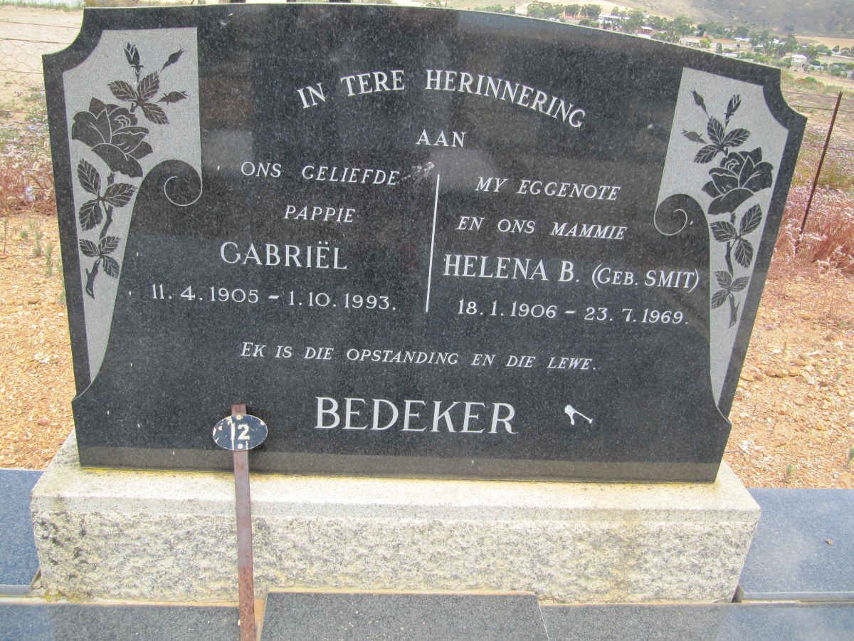 BEDEKER Gabriël 1905-1993 &amp; Helena B. SMIT 1906-1969