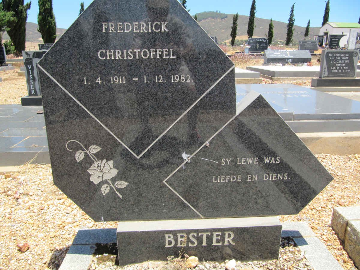 BESTER Frederick Christoffel 1911-1982
