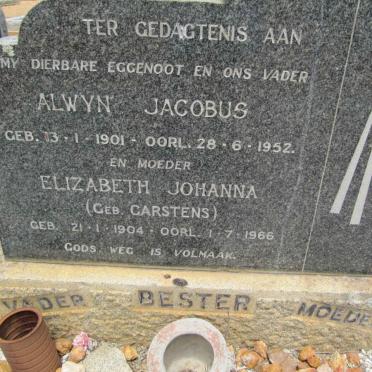 BESTER Alwyn Jacobus 1901-1952 &amp; Elizabeth Johanna CARSTENS 1904-1966