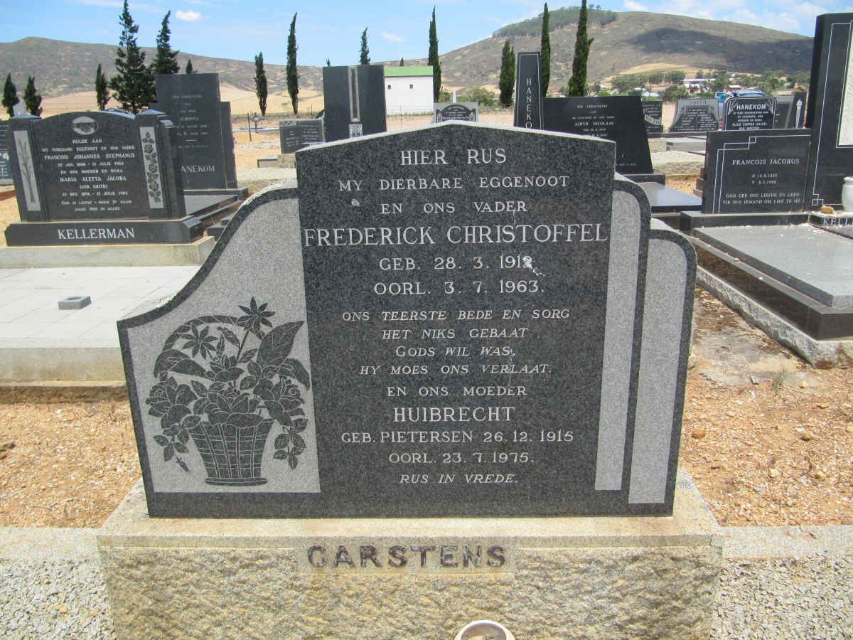 CARSTENS Frederick Christoffel 1912-1963 &amp; Huibrecht PIETERSEN 1915-1975
