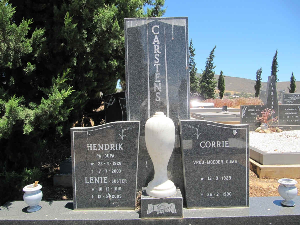 CARSTENS Lenie 1919-2003 :: CARSTENS Hendrik 1926-2003 :: CARSTENS Corrie 1929-1990