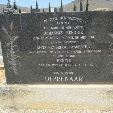 DIPPENAAR Johannes Hendrik 1879-1961 &amp; Anna Hendrika Gysbertha CARSTENS 1884-1968 :: DIPPENAAR Hentie 1921-1971