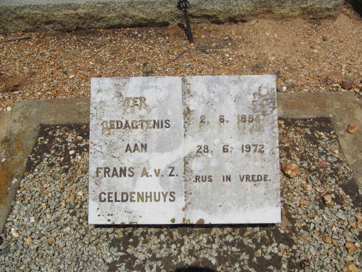 GELDENHUYS Frans A. v. Z. 1894-1972