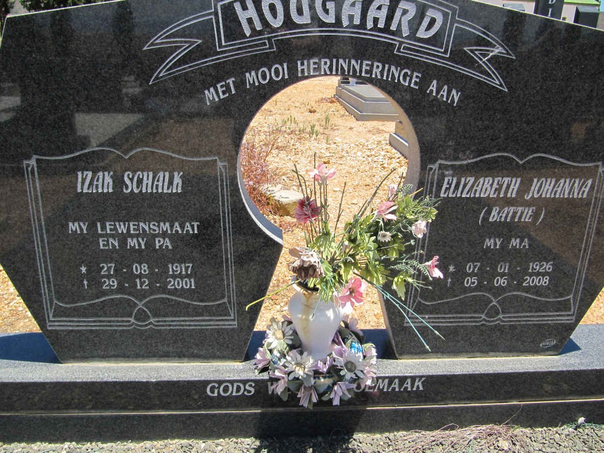 HOUGAARD Izak Schalk 1917-2001 &amp; Elizabeth Johanna 1926-2008