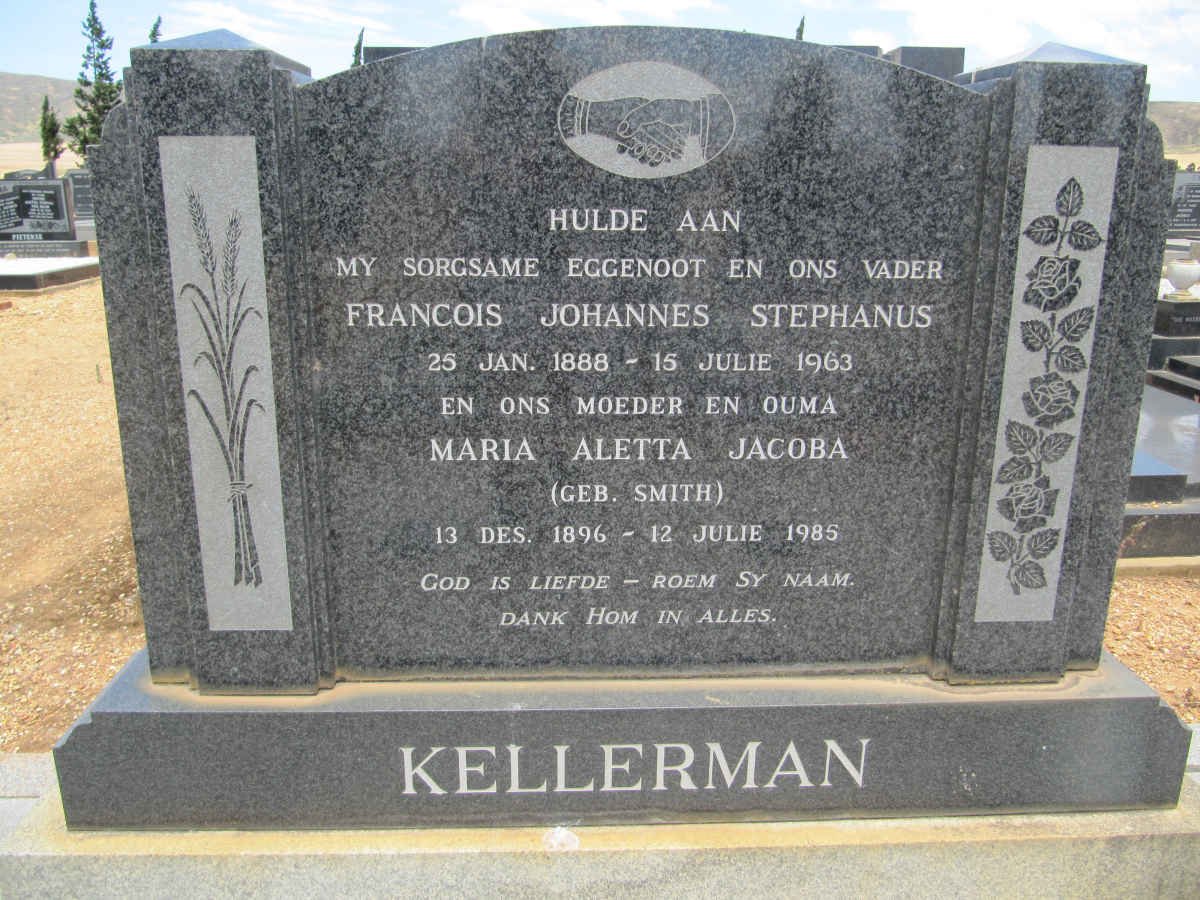 KELLERMAN Francois Johannes Stephanus 1888-1963 &amp; Maria Aletta Jacoba SMITH 1896-1985