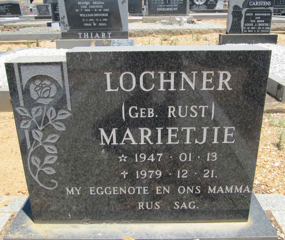 LOCHNER Marietjie nee RUST 1947-1979