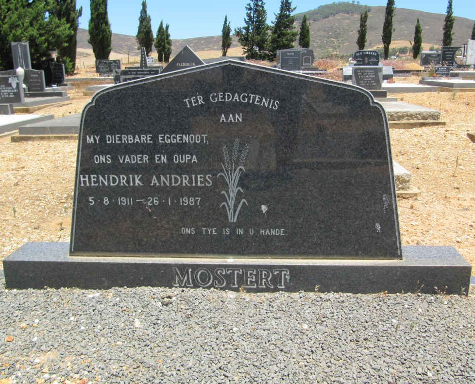 MOSTERT Hendrik Andries 1911-1987