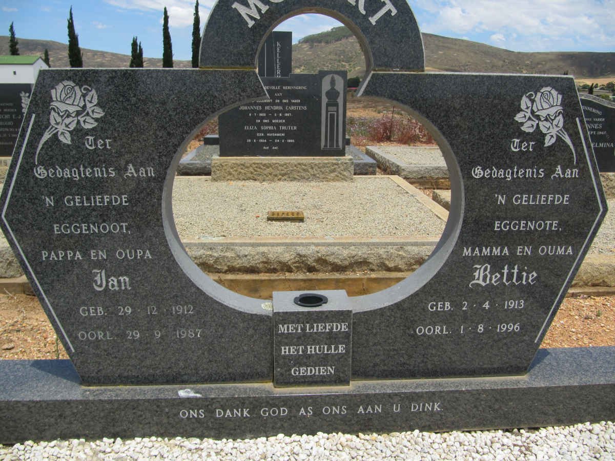 MOSTERT Jan 1912-1987 &amp; Bettie 1913-1996