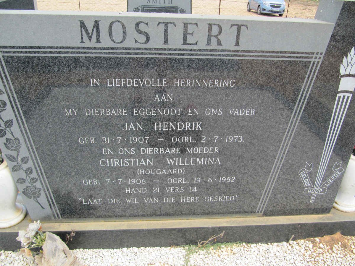 MOSTERT Jan Hendrik 1907-1973 &amp; Christian Willemina HOUGAARD 1906-1982