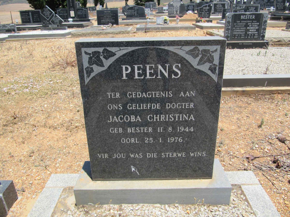 PEENS Jacoba Christina nee BESTER 1944-1976