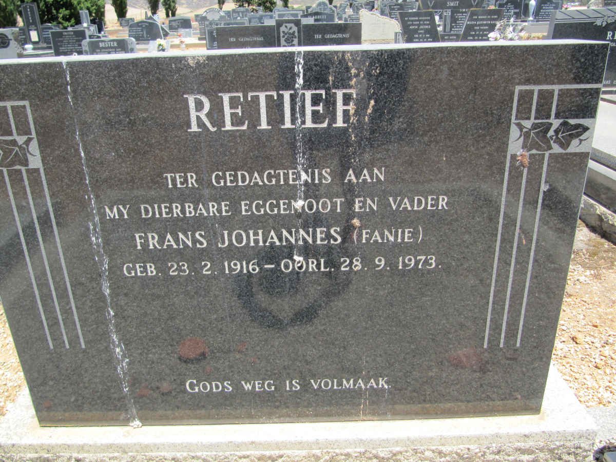 RETIEF Frans Johannes 1916-1973