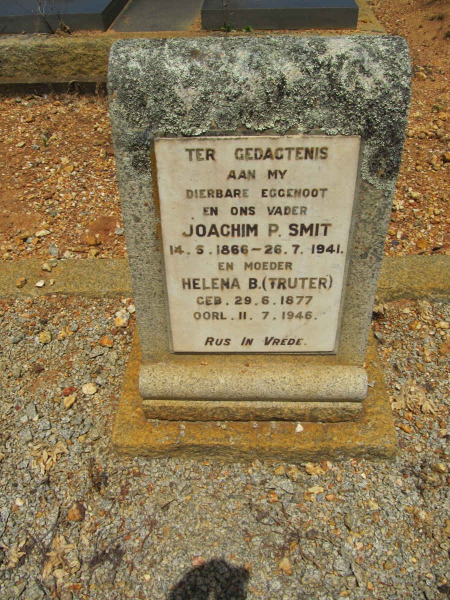 SMIT Joachim P. 1866-1941 &amp; Helena B. TRUTER 1877-1946