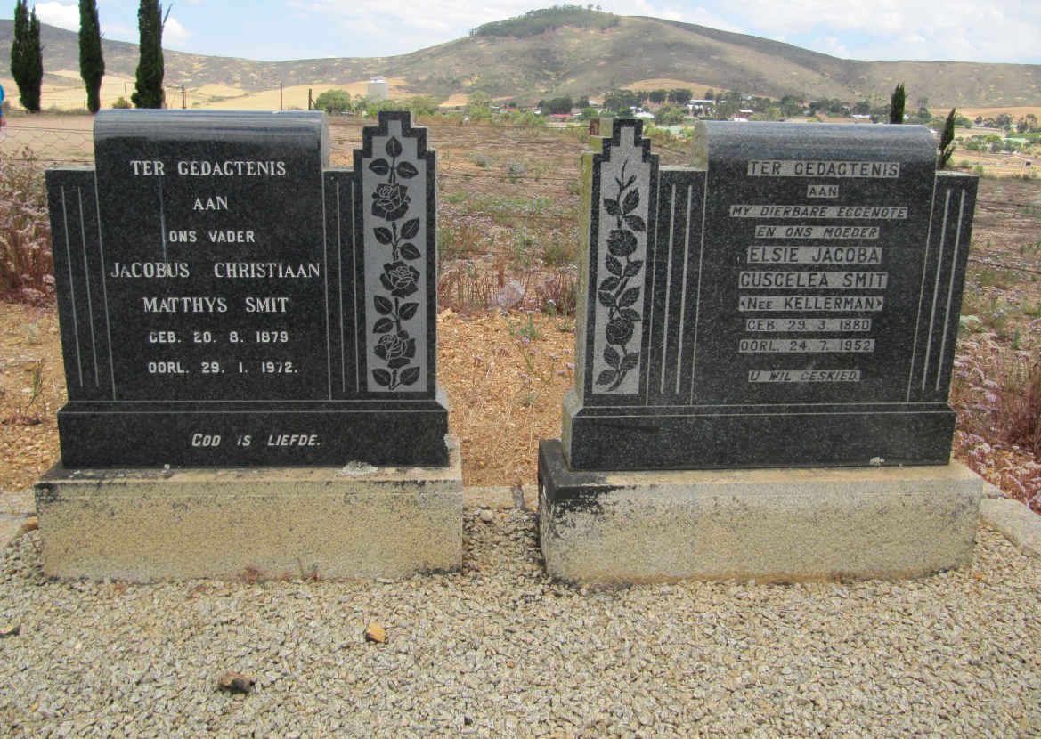 SMIT Jacobus Christiaan Matthys 1879-1972 &amp; Elsie Jacoba Cuscelea KELLERMAN 1880-1952