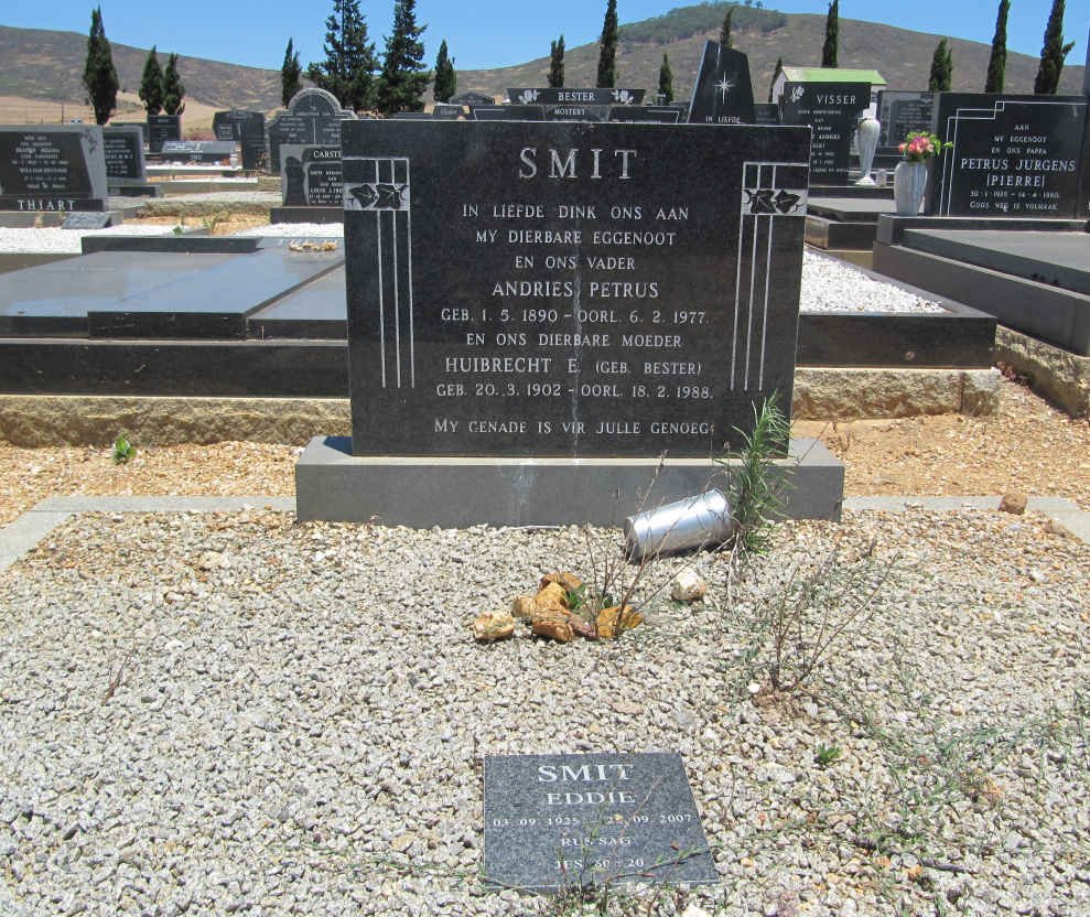 SMIT Andries Petrus 1890-1977 &amp; Huibrecht E. BESTER 1902-1988 :: SMIT Eddie 1925-2007
