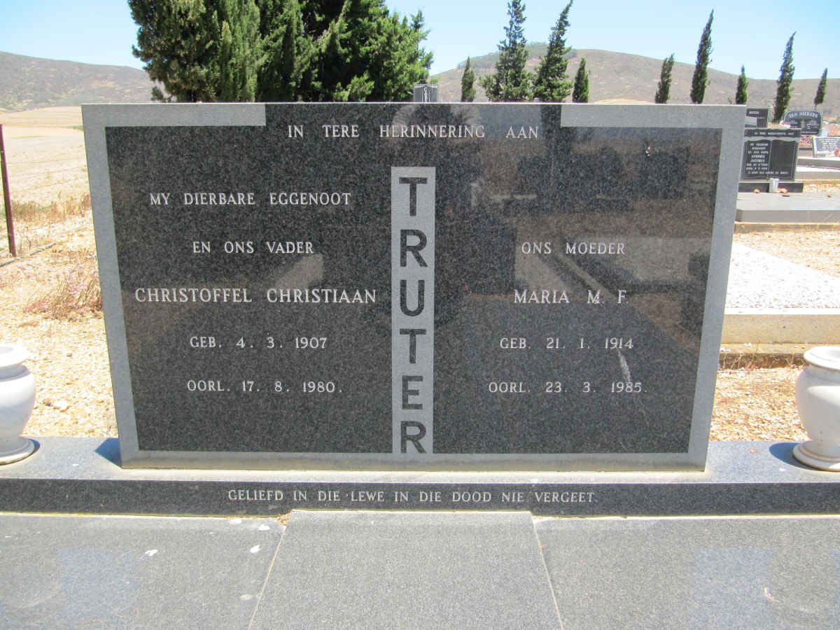 TRUTER Christoffel Christiaan 1907-1980 &amp; Maria M.F. 1914-1985