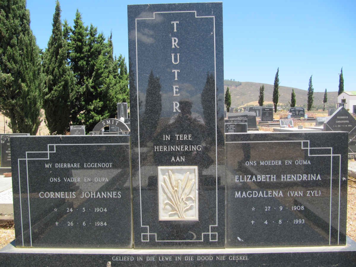 TRUTER Cornelis Johannes 1904-1984 &amp; Elizabeth Hendrina Magdalena VAN ZYL 1908-1993