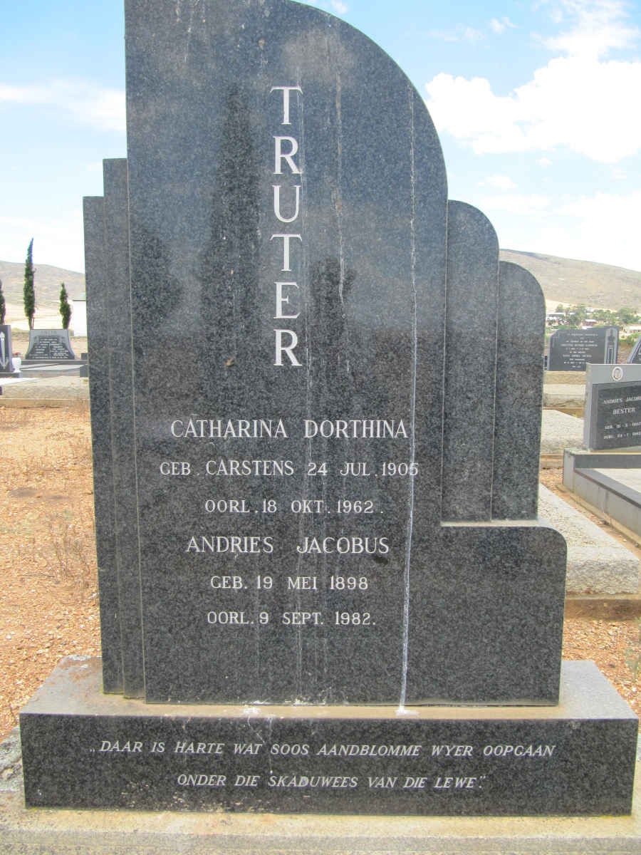 TRUTER Andries Jacobus 1898-1982 &amp; Catharina Dorthina CARSTENS 1905-1962