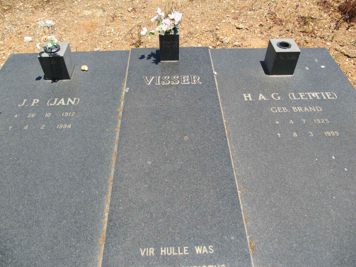 VISSER J.P. 1912-1994 &amp; H.A.G. BRAND 1925-1999
