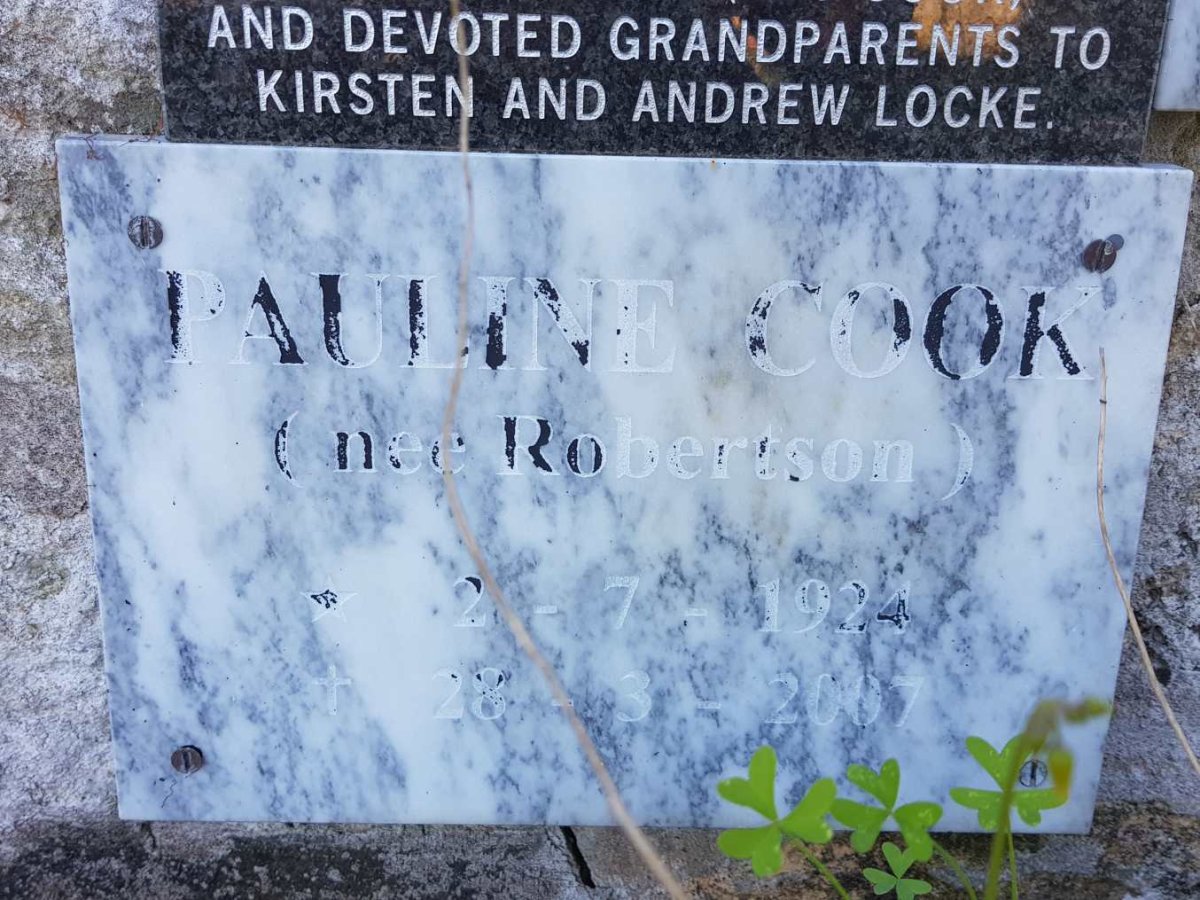 COOK Pauline nee ROBERTSON 1924-2007
