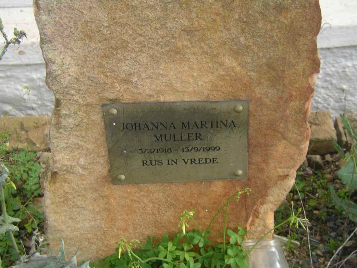 MULLER Johanna Martina 1918-1999