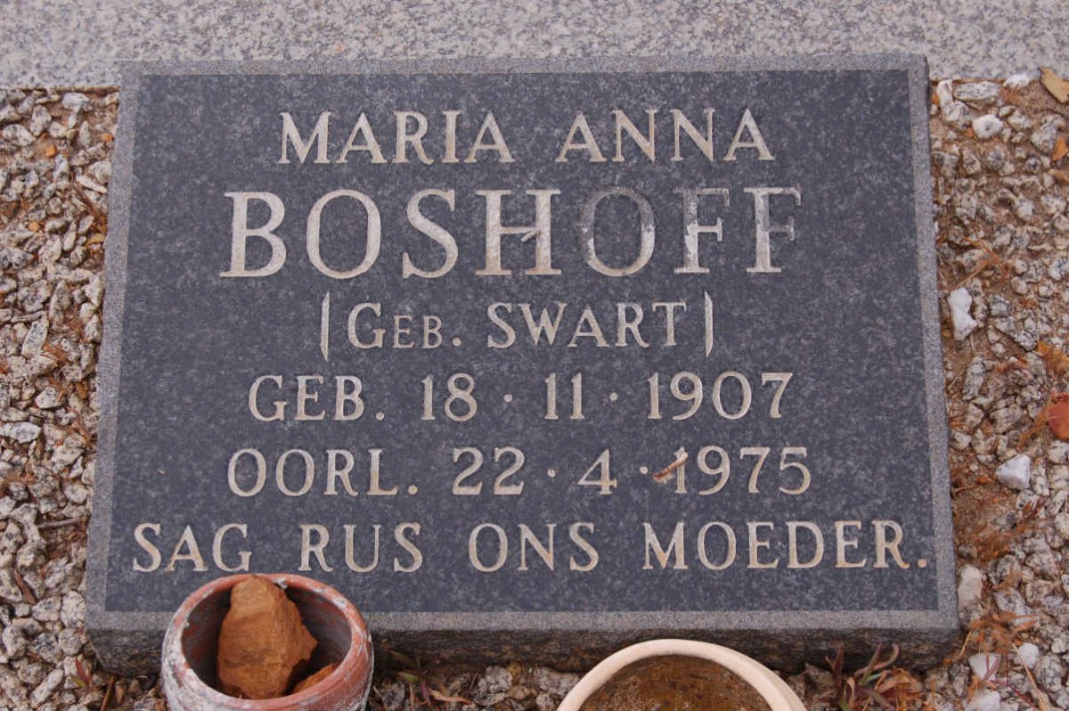 BOSHOFF Maria Anna nee SWART 1907-1975