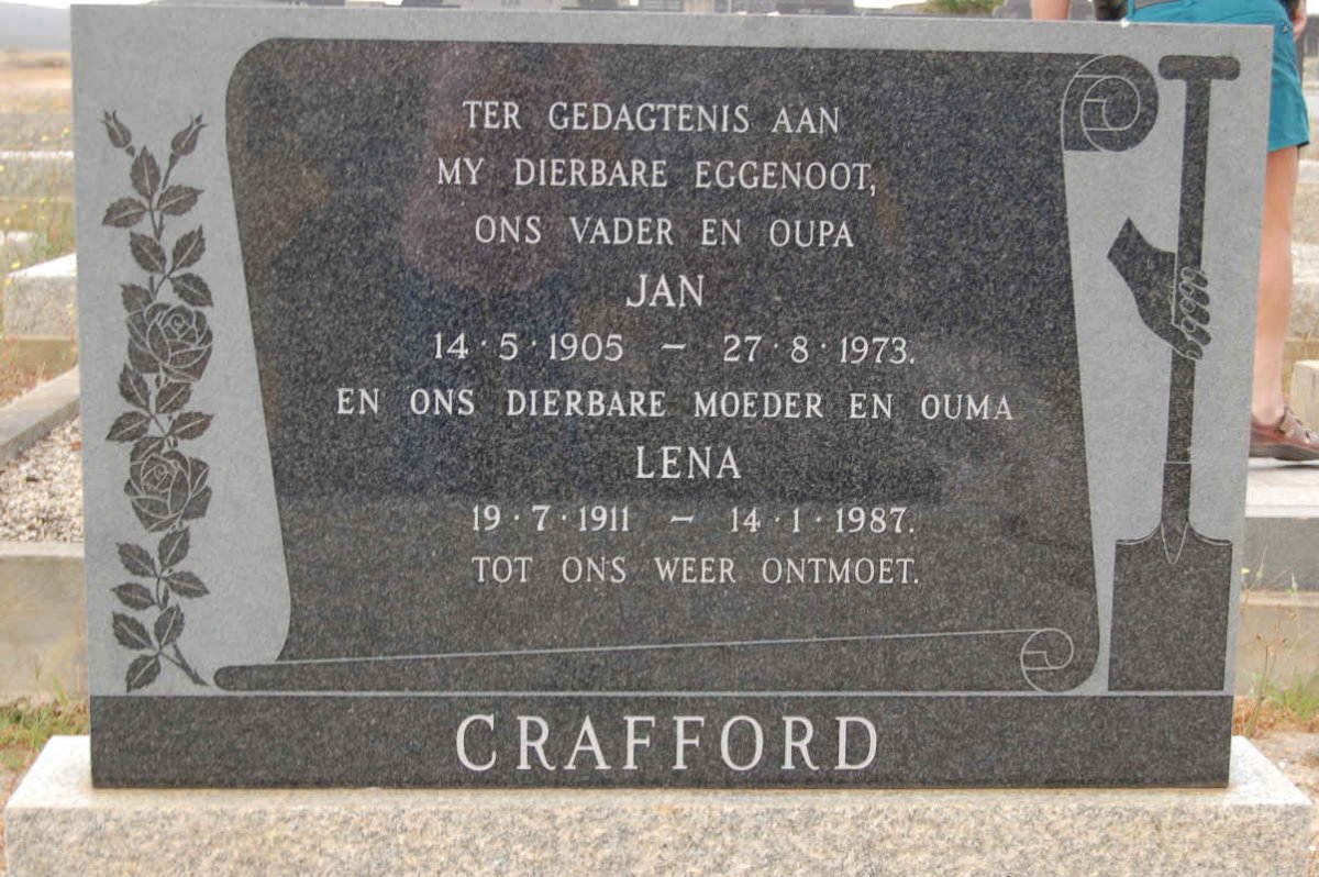 CRAFFORD Jan 1905-1973 &amp; Lena 1911-1987