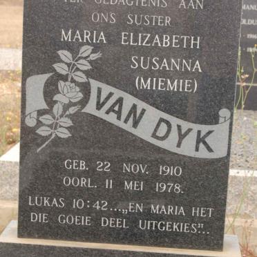 DYK Maria Elizabeth Susanna, van 1910-1978