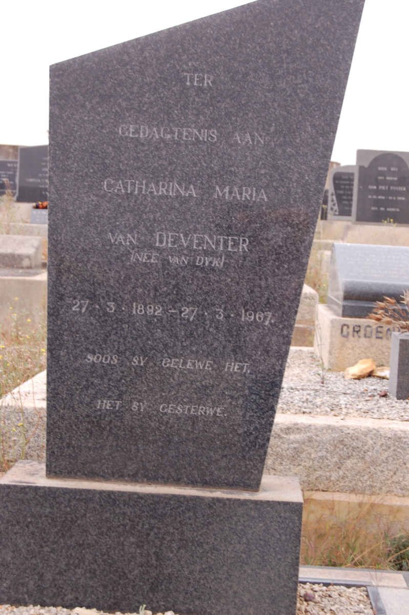 DEVENTER Catharina Maria, van nee VAN DYK 1892-1967