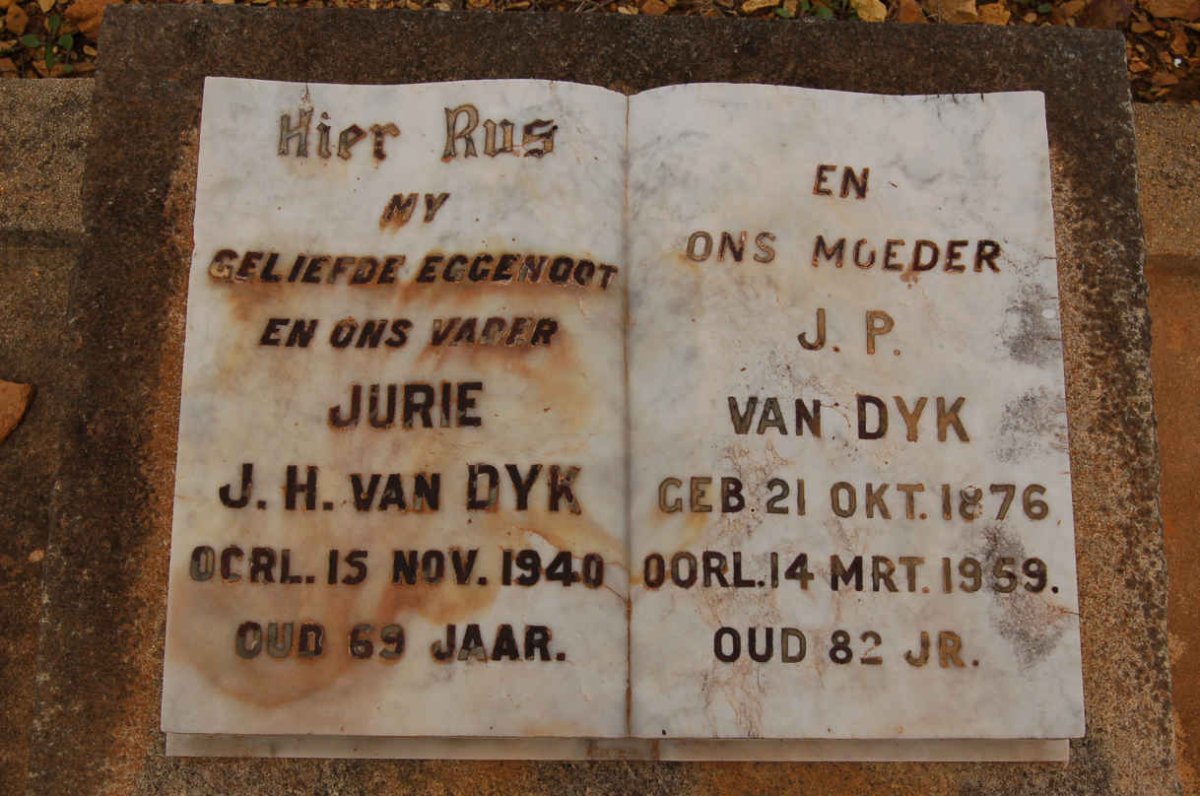 DYK Jurie J.H., van -1940 &amp; J.P. 1876-1959