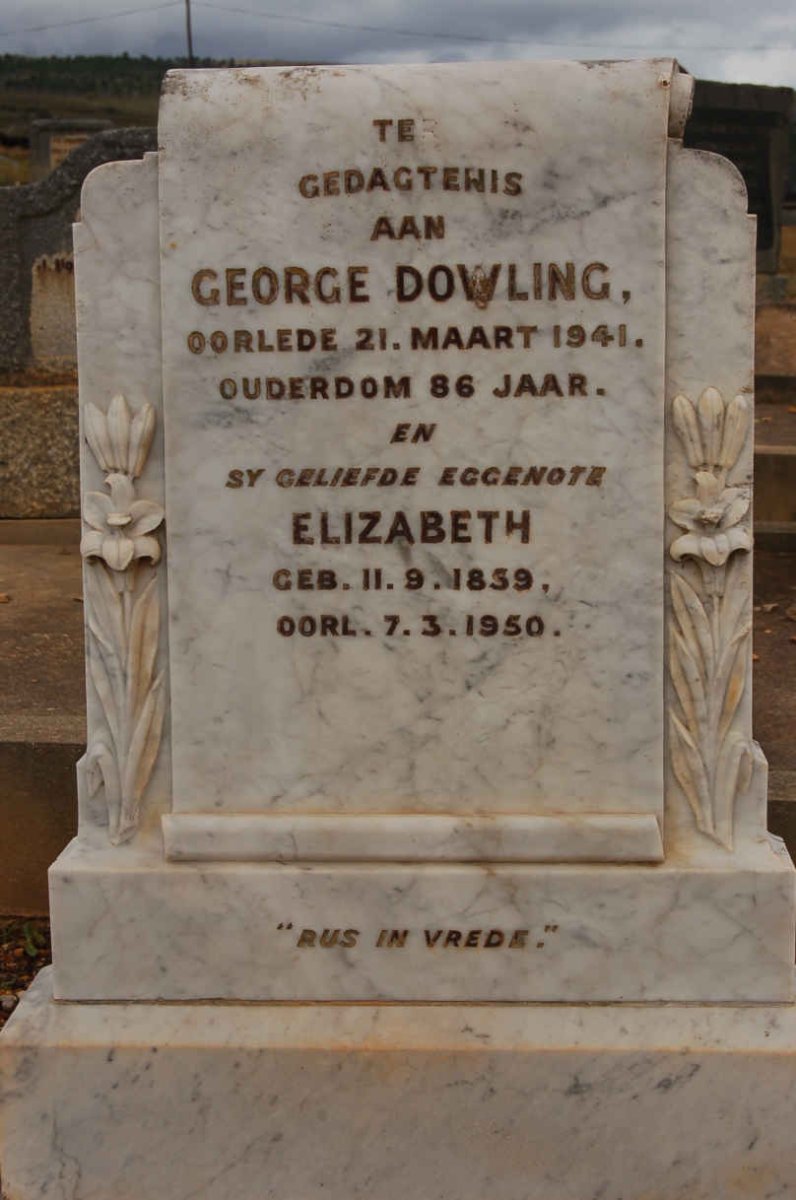 DOWLING George -1941 &amp; Elizabeth 1859-1950