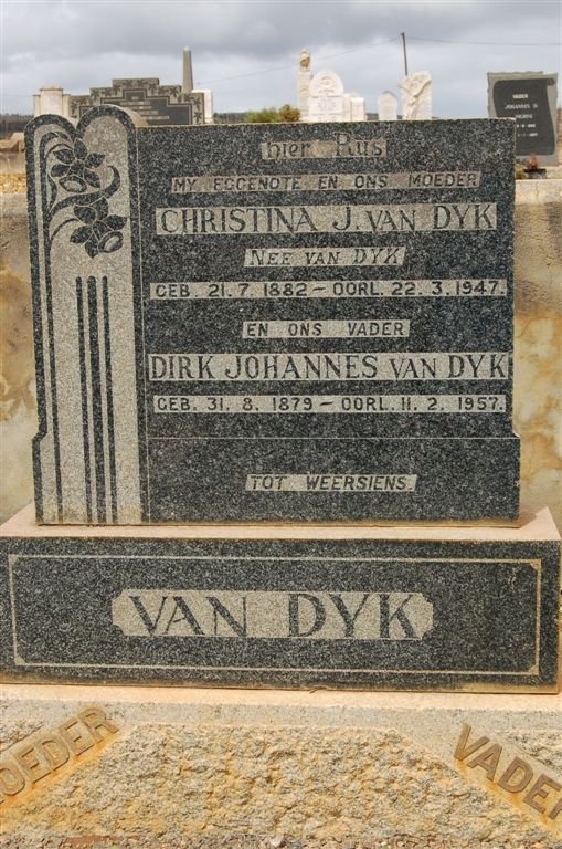 DYK Dirk Johannes, van 1879-1957 &amp; Christina J. VAN DYK 1882-1947