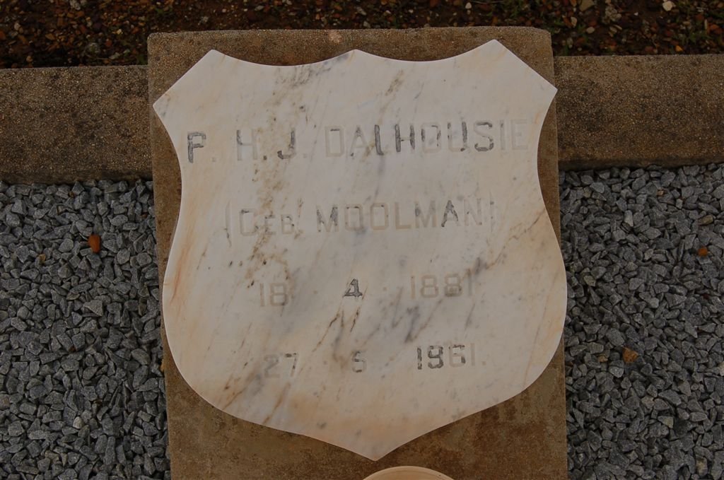 DALHOUSIE F.H.J. nee MOOLMAN 1881-1961