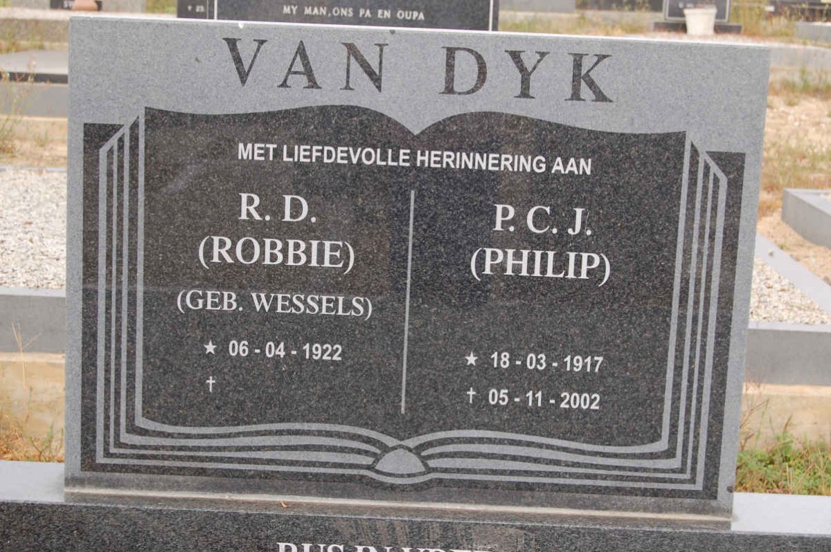 DYK P.C.J., van 1917-2002 &amp; R.D. WESSELS 1922-