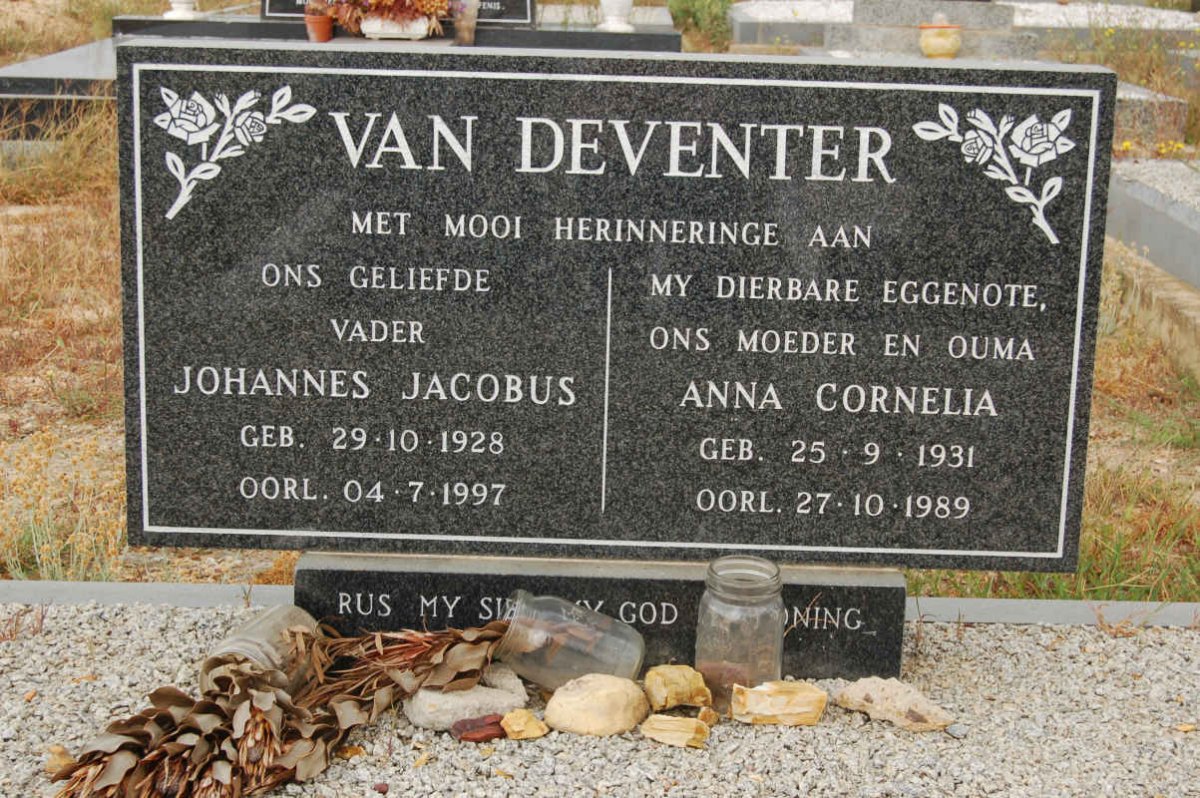 DEVENTER Johannes Jacobus, van 1928-1997 &amp; Anna Cornelia 1931-1989