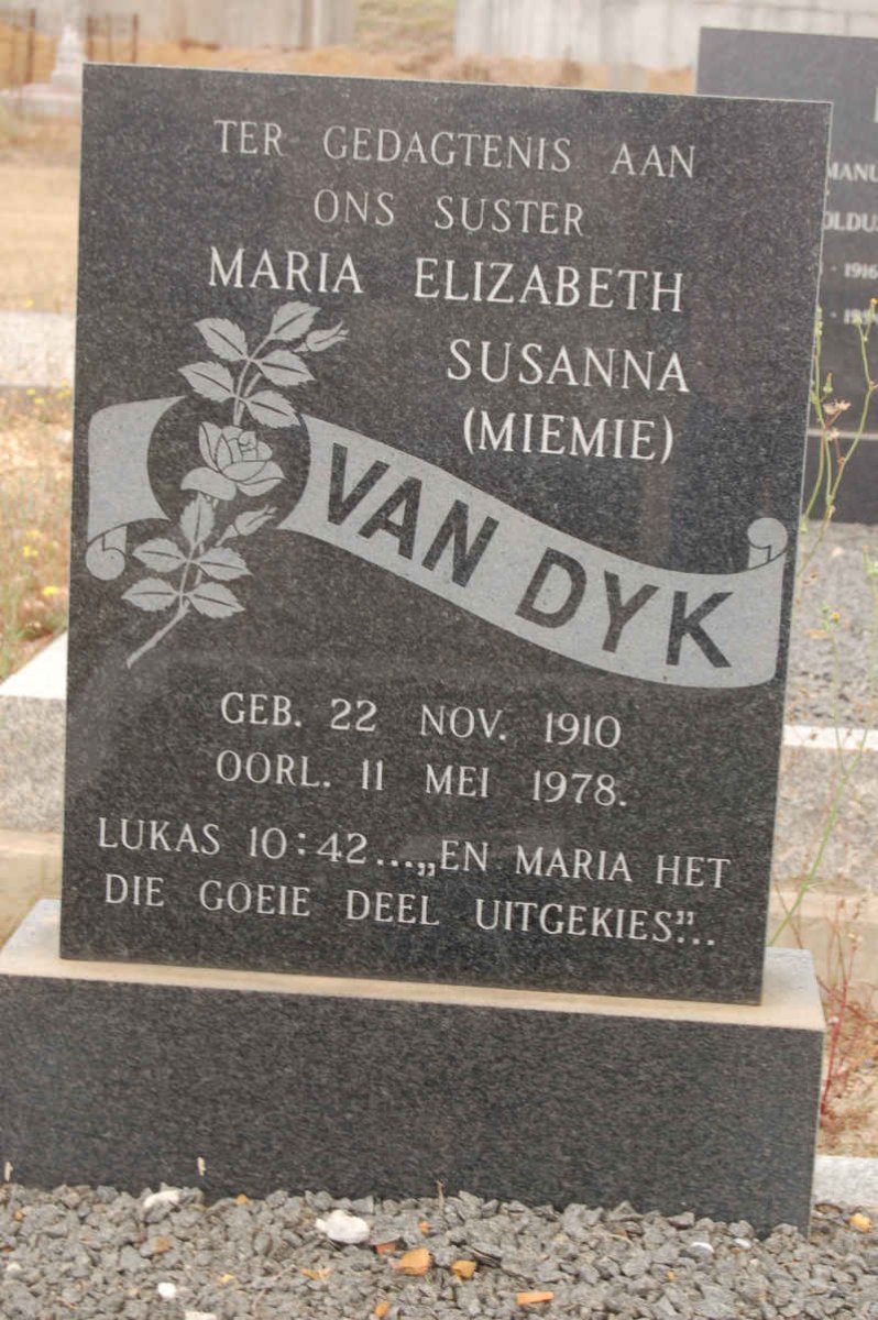 DYK Maria Elizabeth Susanna, van 1910-1978