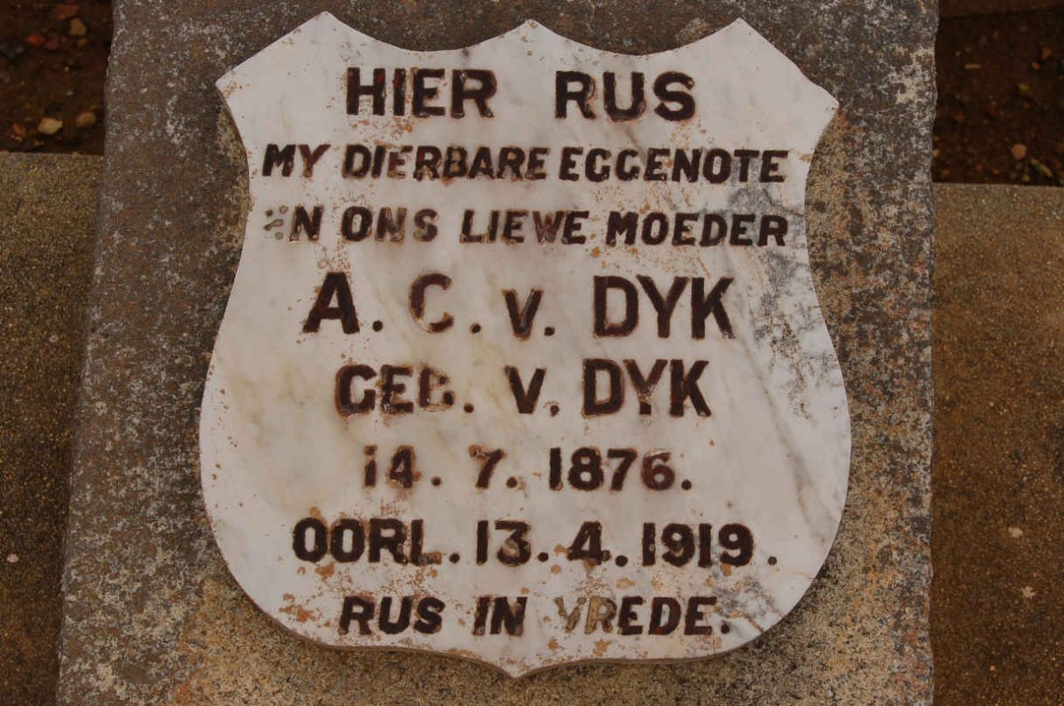DYK A.C., van NEE VAN DYK 1876-1919