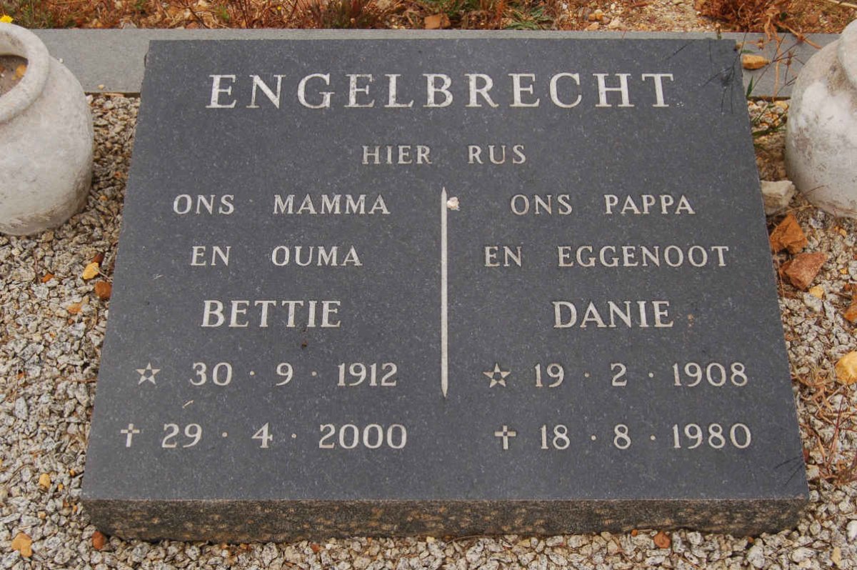 ENGELBRECHT Danie 1908-1980 &amp; Bettie 1912-2000