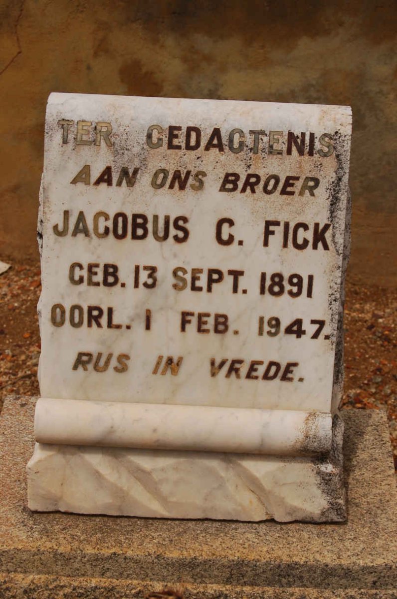 FICK Jacobus C. 1891-1947