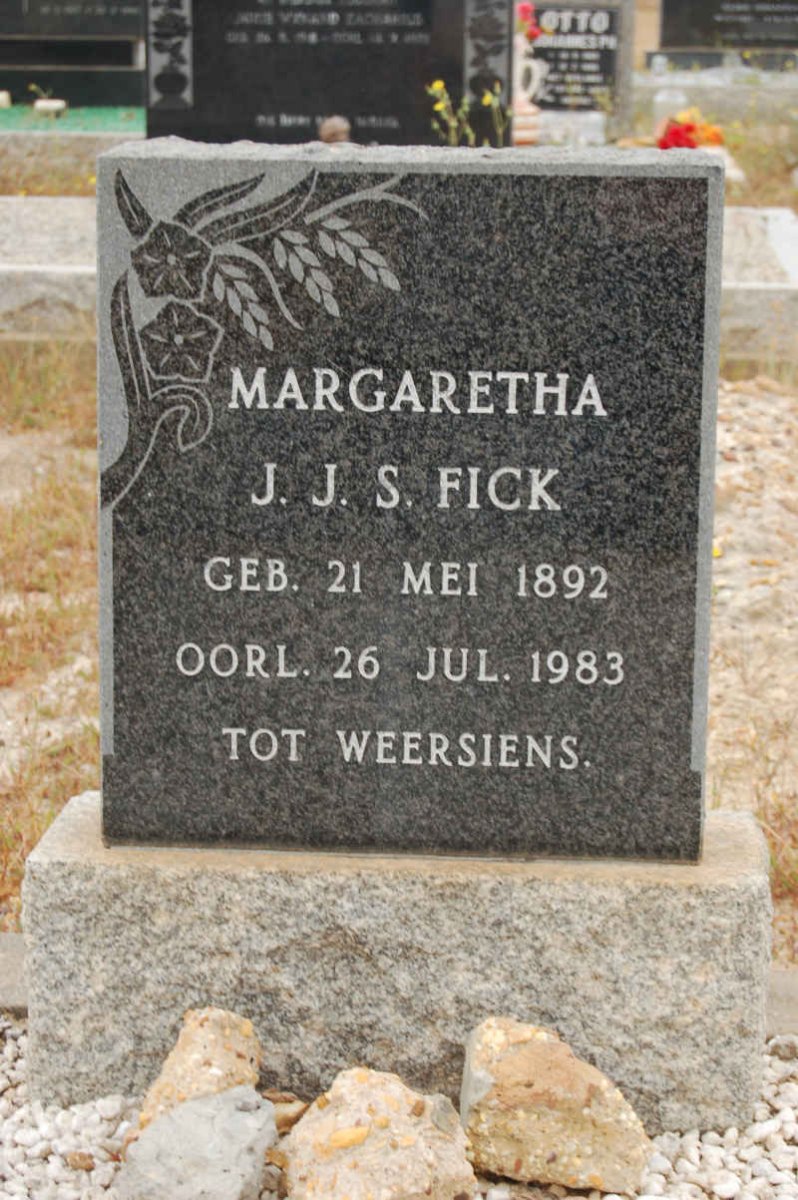 FICK Margaretha J.J.S. 1892-1983