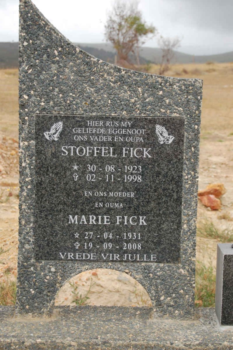 FICK Stoffel 1923-1998 &amp; Marie 1931-2008